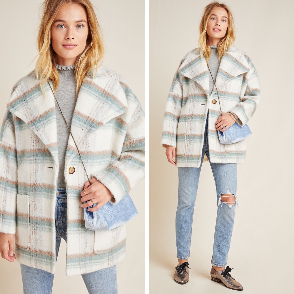 Anthropologie Elsa Plaid Coat 🧥